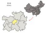 Location of Guiyang Prefecture within Guizhou (China)